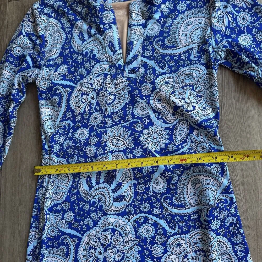 Coolibar Swim Dress Blue UPF 50 Plus Sun Protection XXS Long Sleeve Beach Shirt - Picture 6 of 13